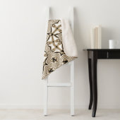 Beige Taupe Bruin Zwart Wit Bohemian Tribe Art Sherpa Deken (In situ)