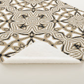 Beige Taupe Bruin Zwart Wit Bohemian Tribe Art Sherpa Deken (3/4)