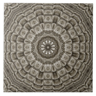 Beige Taupe Decorative Ceramic Tile Tegeltje