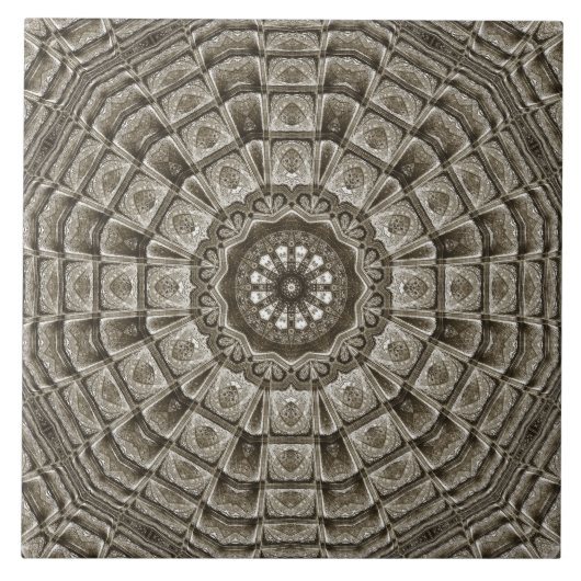Beige Taupe Decorative Ceramic Tile Tegeltje (Voorkant)