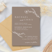 Beige Taupe Eenvoudige Moderne Boho Bloemen Botani Kaart