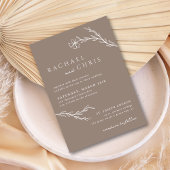 Beige Taupe Eenvoudige Moderne Boho Bloemen Botani Kaart