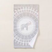 Beige Taupe Elephant Mandala Bad Handdoek (Handdoek)