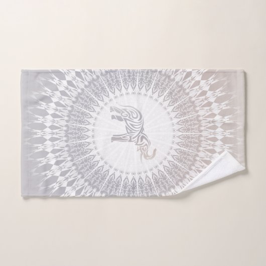 Beige Taupe Elephant Mandala Bad Handdoek (Handdoek)