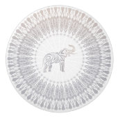 Beige Taupe Elephant Mandala Modern Keramische Knop (Voorkant)
