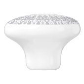 Beige Taupe Elephant Mandala Modern Keramische Knop (Zijkant)