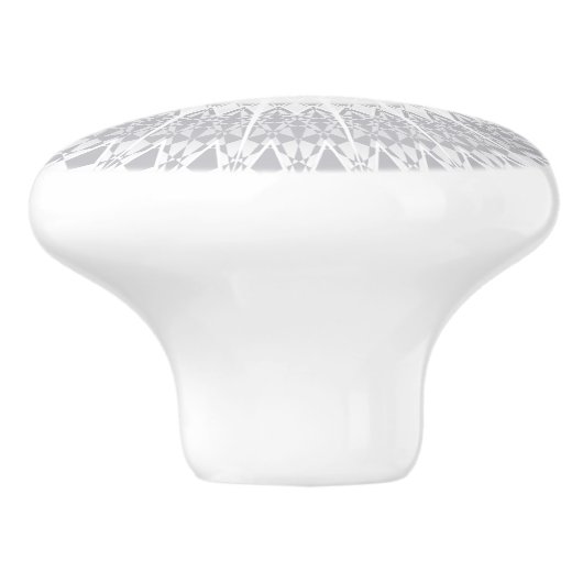 Beige Taupe Elephant Mandala Modern Keramische Knop (Zijkant)