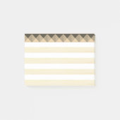 Beige Taupe en witte strepen Post-it® Notes (Voorkant)