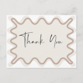 Beige Taupe-grens Dank u briefkaart (Voorkant)