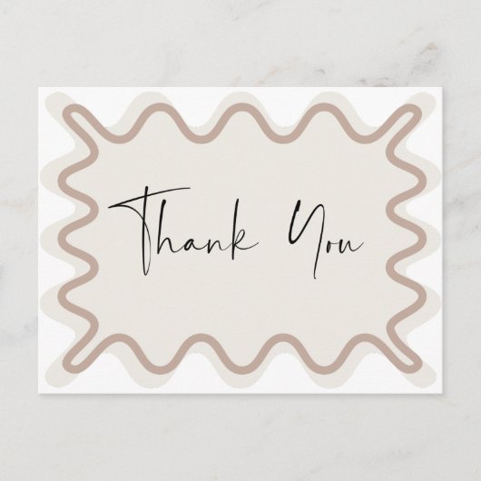 Beige Taupe-grens Dank u briefkaart (Voorkant)