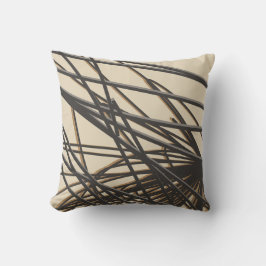 Beige Taupe & Grey Modern Abstract Kussen