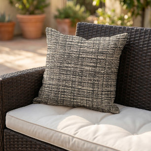 Beige Taupe Ivoor Grijs Boucle Woven Patroon Buitenkussen