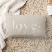 Beige Taupe Love Heart Monogram Kussen (Deken)