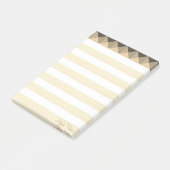 Beige Taupe Piramidevormen & Strepen Post-it® Notes (Schuin)