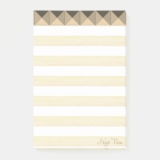 Beige Taupe Piramidevormen & Strepen Post-it® Notes (Voorkant)