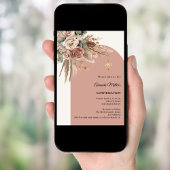 Beige taupe roses pampas arch ivory Confirmation Kaart