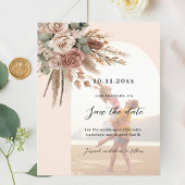 Beige taupe rozen foto boog bruiloft Save the Date