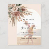 Beige taupe rozen foto boog bruiloft Save the Date (Voorkant)