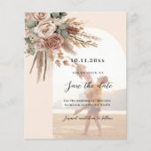 Beige taupe rozen foto boog bruiloft Save the Date Flyer (Voorkant)