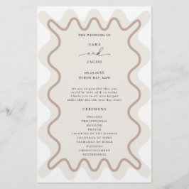 Beige Taupe Wavy Border Ceremony Programma