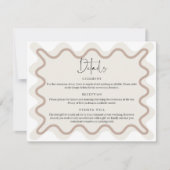 Beige Taupe Wavy Border Details Behuizing Kaart (Voorkant)