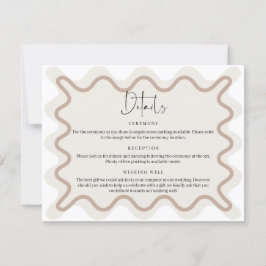 Beige Taupe Wavy Border Details Behuizing Kaart