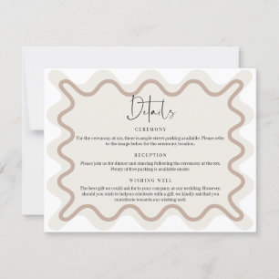 Beige Taupe Wavy Border Details Behuizing Kaart