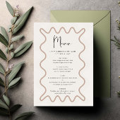 Beige Taupe Wavy Border menukaart