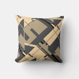 Beige Taupe Zwarte Houtskool Gekanteld Abstracte K Kussen