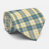 Beige & Teal Schotse Patroon Das (Opgerold)