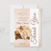 Beige Teddy Bear Baby shower Bedankkaart (Voorkant)