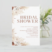 Beige Terracotta Boho Bloemen Vrijgezellenfeest Kaart (Staand voorkant)