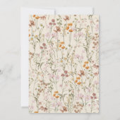 Beige terracotta een beetje wilde bloem Baby showe Kaart (Achterkant)