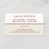 Beige Terracotta Farm Animals Veterinary pet Visitekaartje (Achterkant)