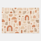 Beige Terracotta Geometrisch Inpakpapier Vel (Voorkant 3)