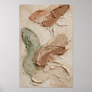 Beige Terracotta Sage Modern Abstracte Kunstprint Poster