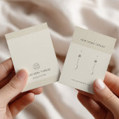 Beige Textured Earring Display Card Visitekaartje