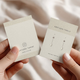 Beige Textured Earring Display Card Visitekaartje