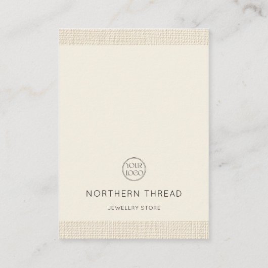 Beige Textured Earring Display Card Visitekaartje (Achterkant)