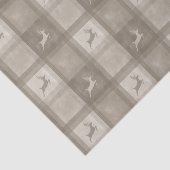 Beige Textured Plaid With Reindeer Christmas Tissuepapier (Detail)
