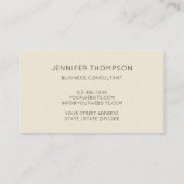 Beige Textured  Visitekaartje (Achterkant)