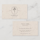 Beige Textured Visitekaartje voor Bloemist (Voorkant / Achterkant)