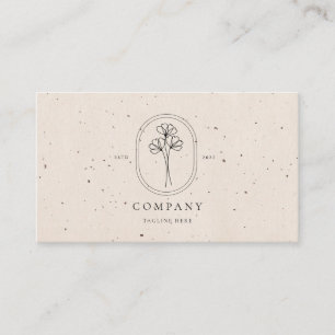 Beige Textured Visitekaartje voor Bloemist