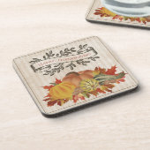 Beige Thanksgiving Pompoenen en Squash Bier Onderzetter (Linkerzijde)