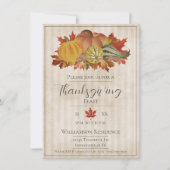 Beige Thanksgiving Pompoenen en Squash Dinner Kaart (Voorkant)