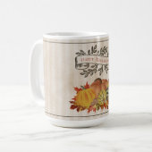 Beige Thanksgiving Pompoenen en Squash Koffiemok (Voorkant links)