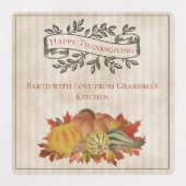 Beige Thanksgiving Pompoenen en Squash Labels (Design 1)