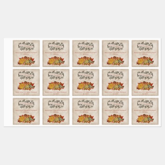 Beige Thanksgiving Pompoenen en Squash Labels (Vel)