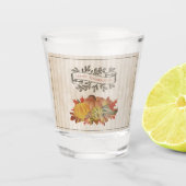 Beige Thanksgiving Pompoenen en Squash Shot Glas (Voorkant)