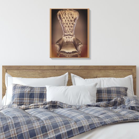Beige Throne Canvas Afdruk (Insitu (Slaapkamer))
